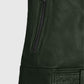 Victoria Justice Green Leather Biker Jacket for Women - model wearing the jacket