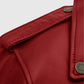 Last Christmas Emilia Clarke Red Leather Biker Jacket for Women - model wearing the jacket