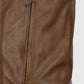 X Men Days of Future Past Brown Leather Jacket for Men - collar and zip close-up