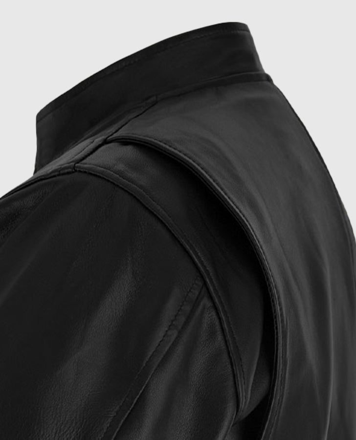 Henry Cavill Black Leather Biker Jacket for Men – Custom Fit - model wearing the jacket