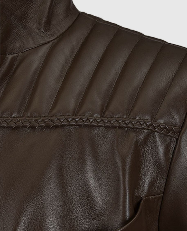 Da Vinci's Demons Tom Riley Distressed Leather Jacket for Men - inner lining view