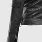 Karen Gillan Doctor Who TV Series Black Leather Biker Jacket for Women - detail view