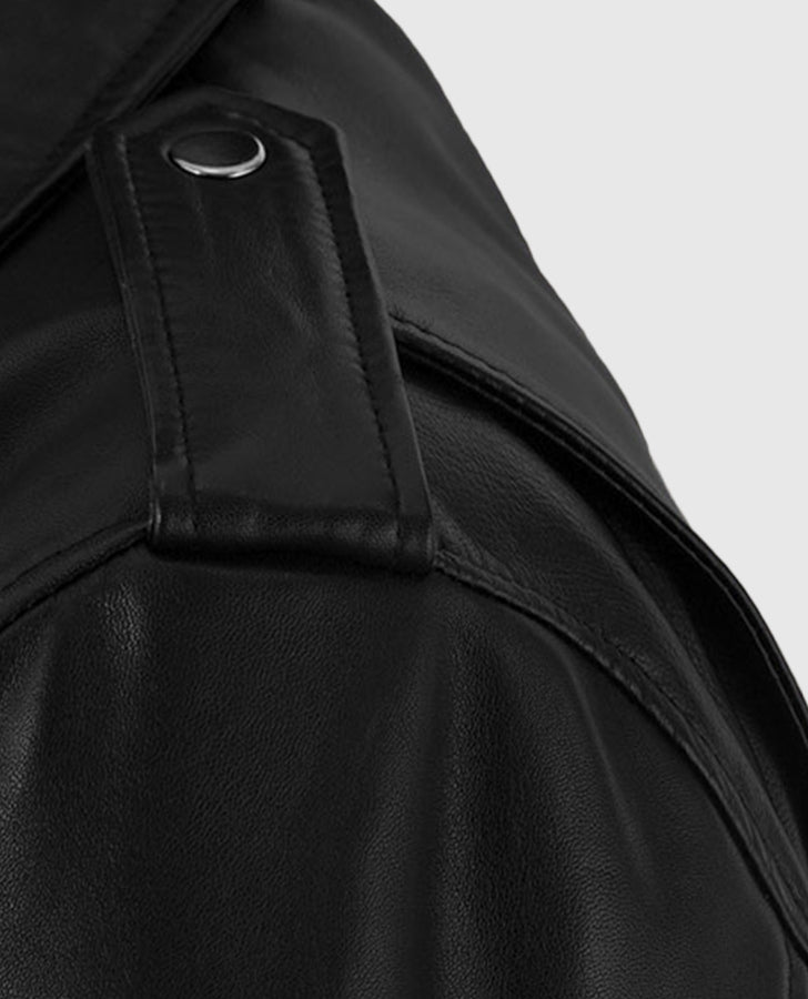 Marlon Brando the Wild One Black Leather Biker Jacket for Men - inner lining view