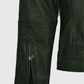Victoria Justice Green Leather Biker Jacket for Women - detail view