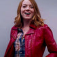 Emma Stone La La Land Maroon Leather Jacket for Women - front view