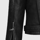 Jodie Comer Doctor Foster Black Leather Biker Jacket for Women - model wearing the jacket