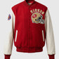 80's San Francisco 49ers Blue & White Letterman Leather Jacket - front view