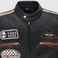 Men's Sizma Black Cafe Racer Leather Jacket – Custom Fit - inner lining view