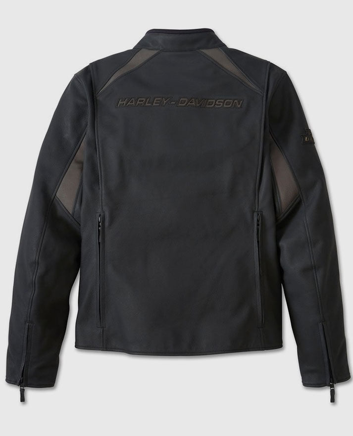 Men's Paradigm Triple Vent System 2.0 Black Leather Jacket - back view