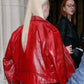 Furiosa a Mad Max Saga Premiere Anya Taylor-Joy Red Leather Jacket - back view