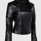 Furiosa a Mad Max Saga 2024 Anya Taylor-Joy Brown Leather Jacket - side angle view