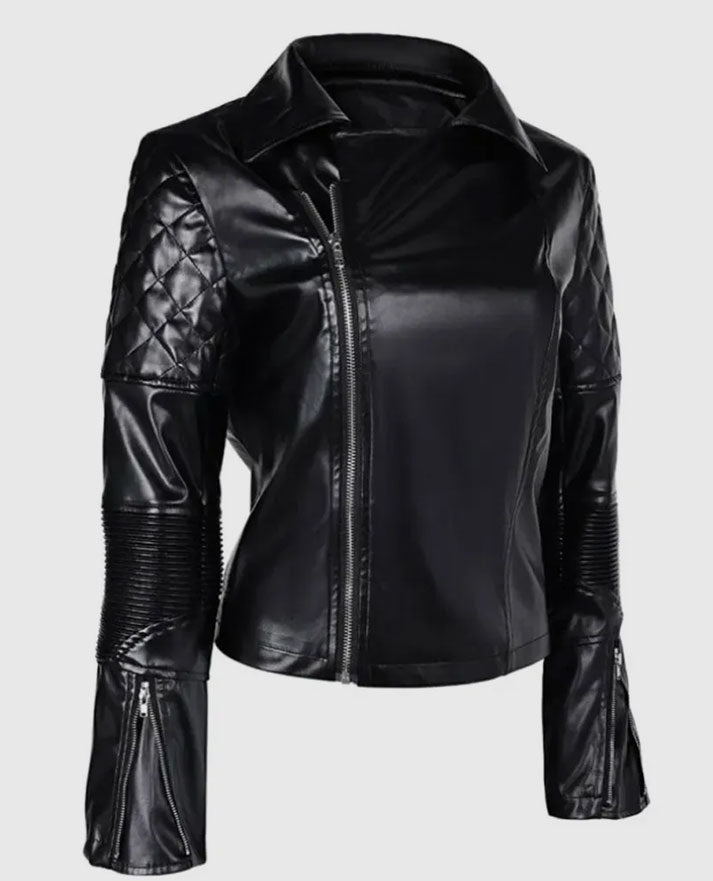 Furiosa a Mad Max Saga 2024 Anya Taylor-Joy Brown Leather Jacket - side angle view