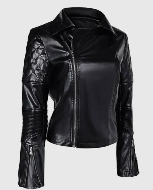 Furiosa a Mad Max Saga 2024 Anya Taylor-Joy Brown Leather Jacket - side angle view