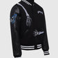 Men's Godspeed Skull Rod Black Bomber Halloween Leather Jacket - side angle view