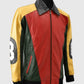 Men's 8 Ball Pool Green Bomber Leather Jacket – Custom Fit - side angle view