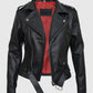 Olivia Newton John Grease Black Leather Jacket for Women - back view