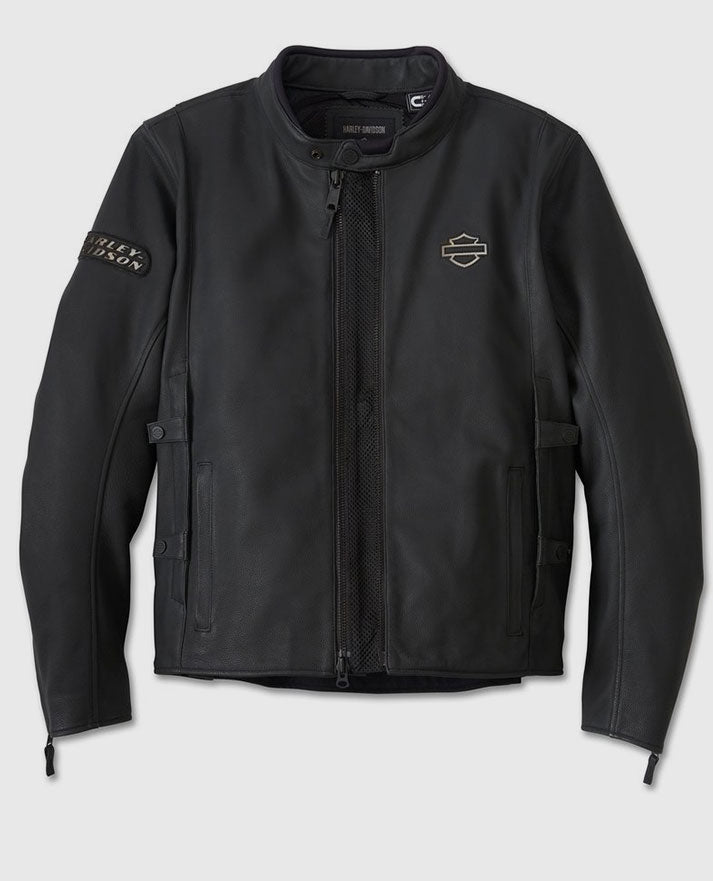 Men's Paradigm Triple Vent System 2.0 Black Leather Jacket - front view