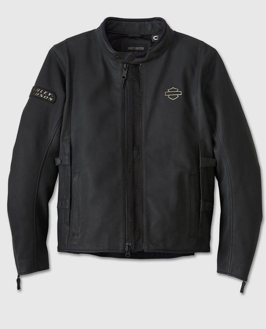 Men's Paradigm Triple Vent System 2.0 Black Leather Jacket - front view