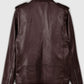 Joe Jonas Maroon Biker Leather Jacket for Men – Premium Outerwear - inner lining view