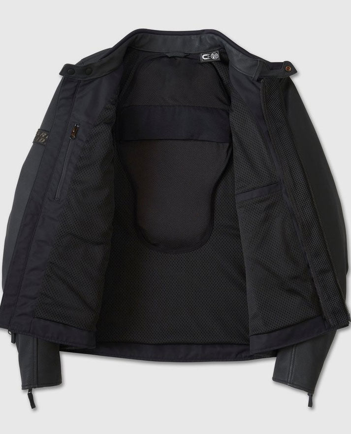 Men's Paradigm Triple Vent System 2.0 Black Leather Jacket - side angle view