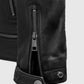 Ironwood Black Biker Leather Jacket for Men – Premium Outerwear - inner lining view
