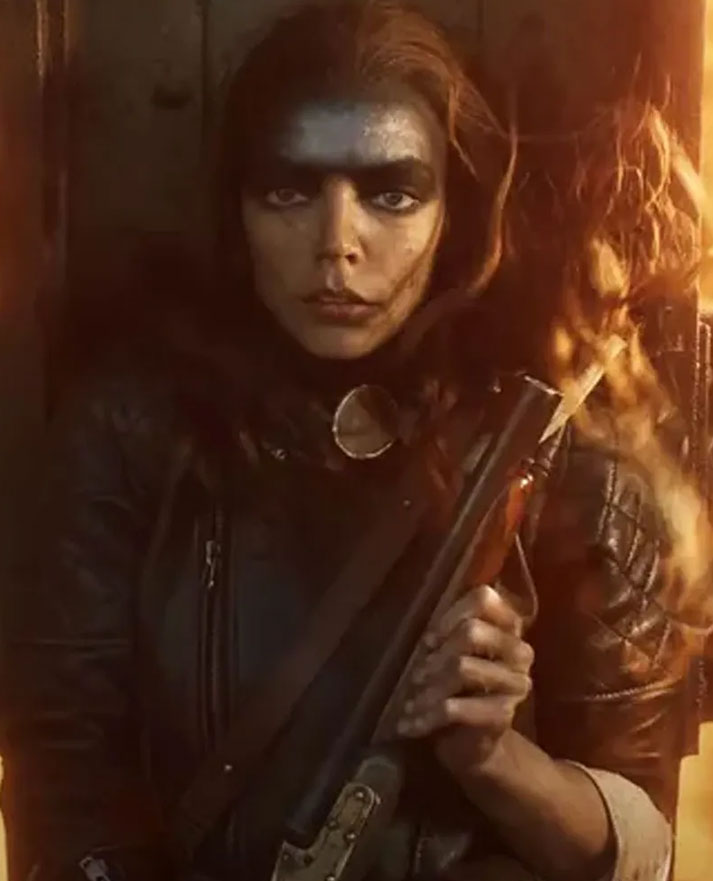 Furiosa a Mad Max Saga 2024 Anya Taylor-Joy Brown Leather Jacket - pocket detail