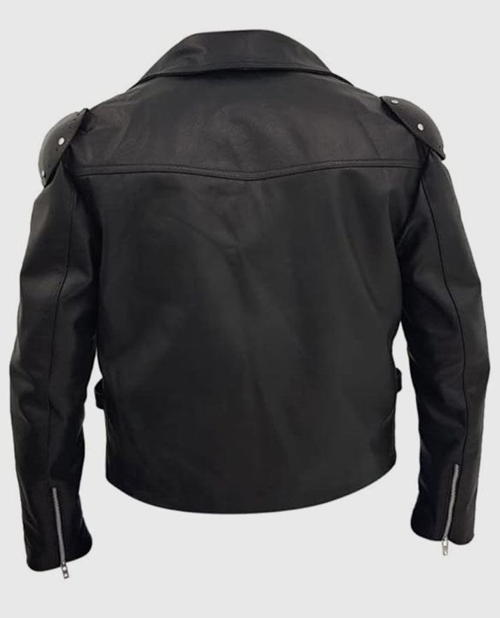 Mad Max Mel Gibson Black Leather Jacket for Men – Premium Outerwear - side angle view