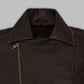 Furiosa a Mad Max Saga 2024 Anya Taylor-Joy Brown Leather Jacket - model wearing the jacket