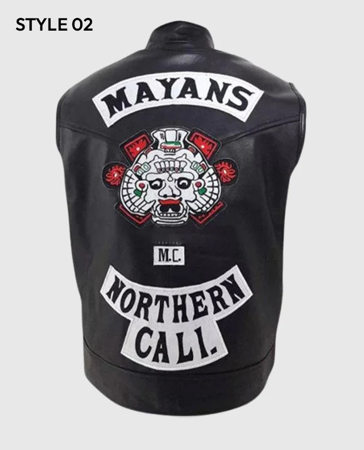 JD Pardo Mayan M.C Ezekiel Reyes Black Vest for Men - inner lining view