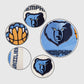 NBA Memphis Grizzlies Women's Rib Blue & White Wool Varsity Jacket - inner lining view