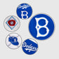 MLB Brooklyn Dodgers Men's Rib Wool Varsity Jacket Royal Blue White - model wearing the jacket