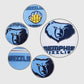 NBA Memphis Grizzlies Men's Rib Blue & White Wool Varsity Jacket - inner lining view