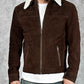 The Walking Dead Rick Grimes Brown Suede Jacket for Men - front view