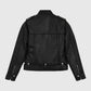 Women's Chic Rider Black Leather Jacket – Custom Fit - side angle view