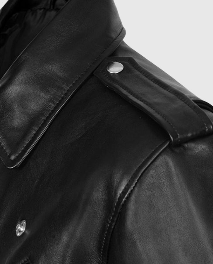 Elvis Presley Roustabout Black Biker Leather Jacket for Men - model wearing the jacket