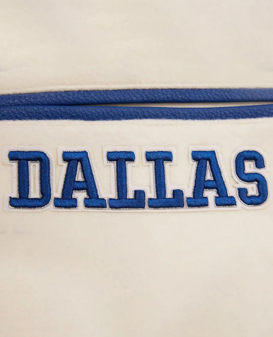 Dallas Cowboys Retro Classic Varsity Cream Jacket - side view