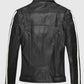 Robert Pattinson Vintage Black Leather Jacket for Men - side angle view