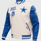 Dallas Cowboys Retro Classic Varsity Cream Jacket - sleeve and cuff detail