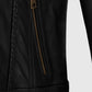 Clova Black Cafe Racer Leather Jacket for Women – Premium Outerwear - side angle view