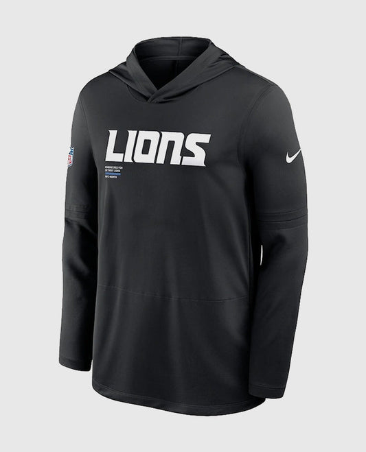 Detroit Lions Sideline Performance Long Sleeve Hoodie T-Shirt - view 1