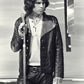 Jim Morrison Black Leather Jacket for Men – Custom Fit - detail view