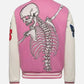 Godspeed Skull Rod Halloween White & Black Leather Jacket for Men - model wearing the jacket
