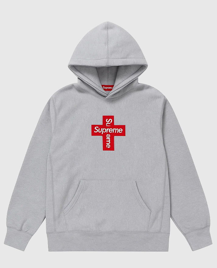Supreme Cross Box Logo Gray Hoodie - view 1