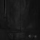 Men's Black Slimfit Cafe Racer Leather Jacket – Premium Outerwear - model wearing the jacket