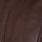 Men's Blouson Brown Leather Jacket – Premium Outerwear - collar and zip close-up