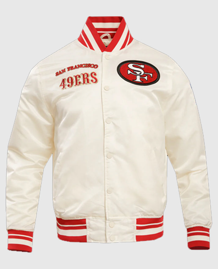 San Francisco 49ers White & Black Leather Jacket for Men - inner lining view