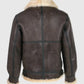 Resident Evil 4 Remake Leon Kennedy Brown Bomber Leather Jacket - side angle view