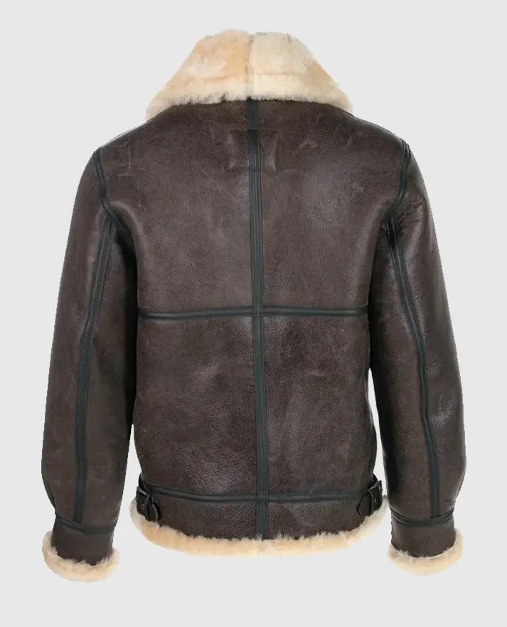Resident Evil 4 Remake Leon Kennedy Brown Bomber Leather Jacket - side angle view