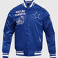 Dallas Cowboys Retro Classic Rib Jacket - collar and front closure detail
