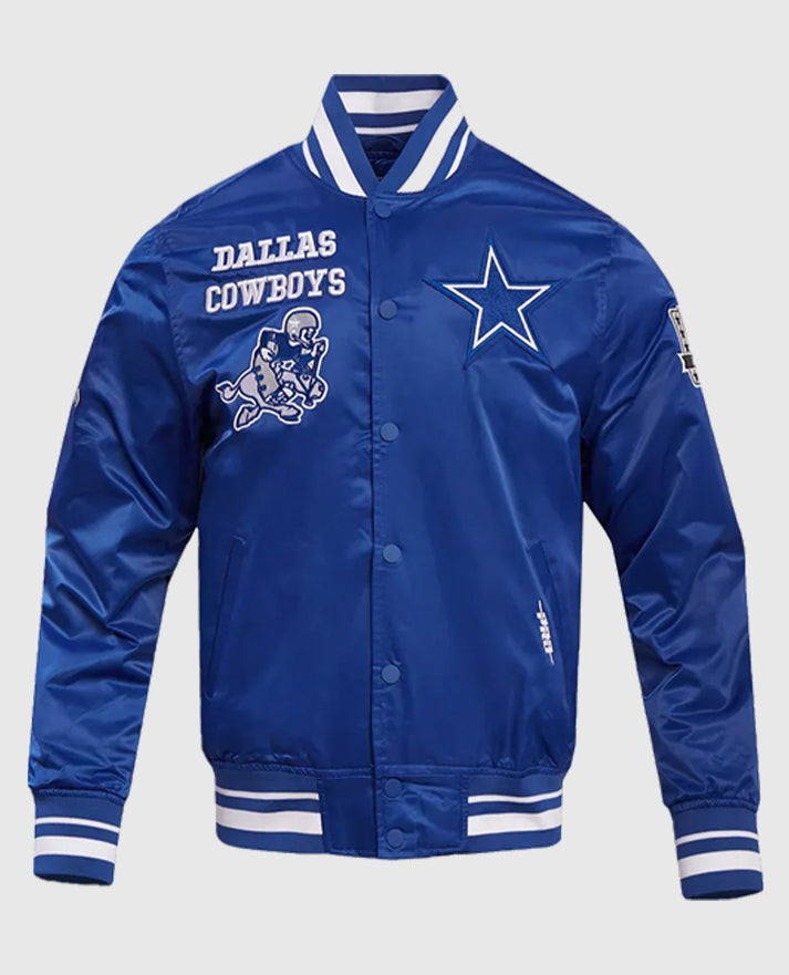 Dallas Cowboys Retro Classic Rib Jacket - collar and front closure detail